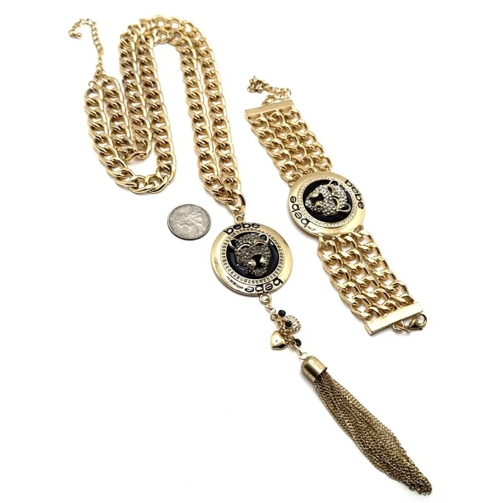 bebe cheetah pendant